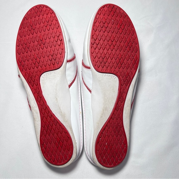 Lacoste Women’s slipper. Size US 5. Red and white - Picture 3 of 6